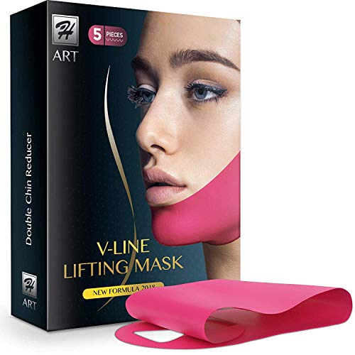 Chin Up Patch | V line | Double Chin Reducer | Face Lift | Contour Lifting Firming Moisturizing Mask All Night | Silicone V-Line Lifting Patches - 5 Strips