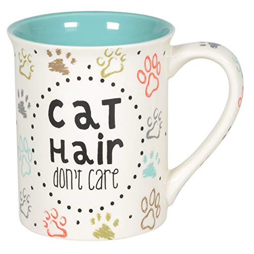 Enesco 6005722 Our Name is Mud Cat Hair Don't Care Pets Coffee Mug, 16 Ounce, Multicolor