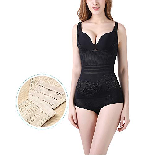Donnalla Womens Waist Cincher Full Body Shaper Trainer Open Bust Girdle Faja Bodysuit Tummy Control Panty Shapewear