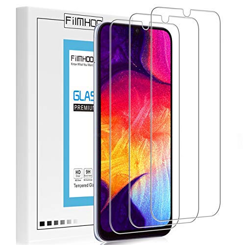 FilmHoo[3 Pack] Samsung Galaxy A50/Galaxy A20/ Galaxy A30 Screen Protector Tempered Glass,Anti-Scratck,Bubble Free,