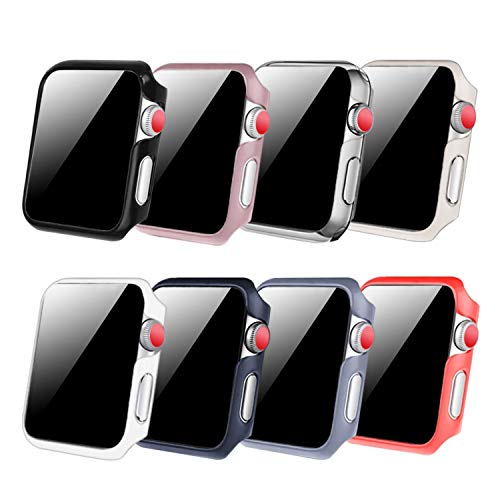 [8 Color Pack] Fintie for Apple Watch Case 38mm, Slim Lightweight Polycarbonate Hard Protective Bumper Cover for All Versions 38mm Apple Watch Series 3 (2017) / Series 2 / Series 1 Sport & Edition