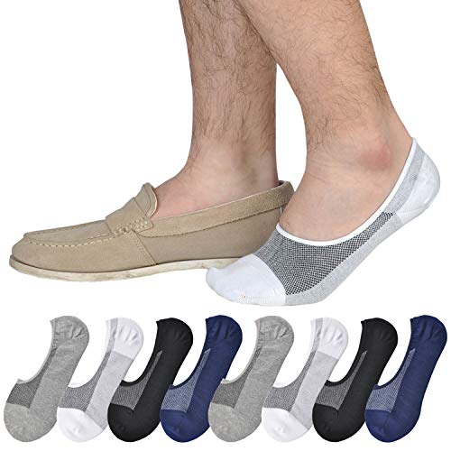 Jormatt Genuine Mens No Show Socks,Loafer Sneakers Low Cut Cotton Socks With Non Slip Grips