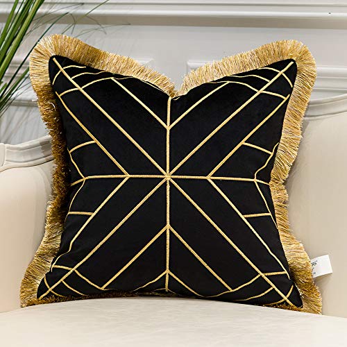 Book Cover Avigers 18 x 18 Inches Green Gold Plaid Cushion Case Luxury European Throw Pillow Cover Decorative Pillow for Couch Living Room Bedroom Car