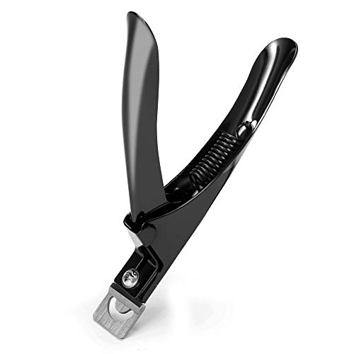 Professional Acrylic Nail Clipper Fake False Nails Tip Cutter Nail Trimmer for Artificial Nail Manicure Pedicure Sharp Rustproof Nail Art Tool Home DIY Use Black