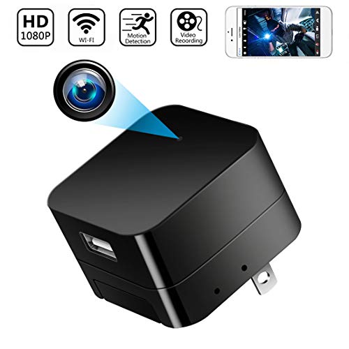 Book Cover Spy Camera Wireless Hidden Cameras Charger Nanny Cam USB Wall Adapter HD 1080P WIFI Mini Cams Plug for Home Security Motion Detection Remote View on Phone APP