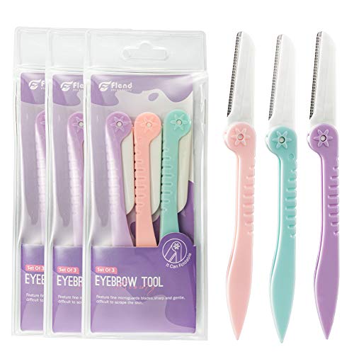 Facial Razor Eyebrow Razor Trim Perfectly Shaped Brows Eyebrow Trimmer Set Achieve Naturally Glowing Skin Dermaplaning Tool At Home - 9 PCS