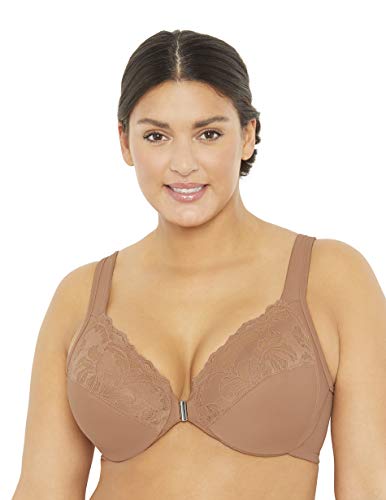 Amazon Brand - MxG - a Mae and Glamorise Collaboration - Women's Front Close Full Figure Plus Size Lace Underwire Bra