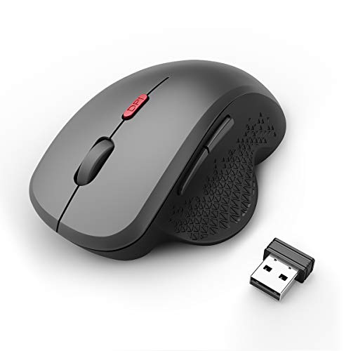 IFYOO Q3 2.4G Ergonomic Wireless Mouse with USB Nano Receiver for Laptop / Notebook, PC Computer, for Winodws(10/8/7/XP), Linux, 6 Buttons, 800/1200/1600 DPI - [Black]