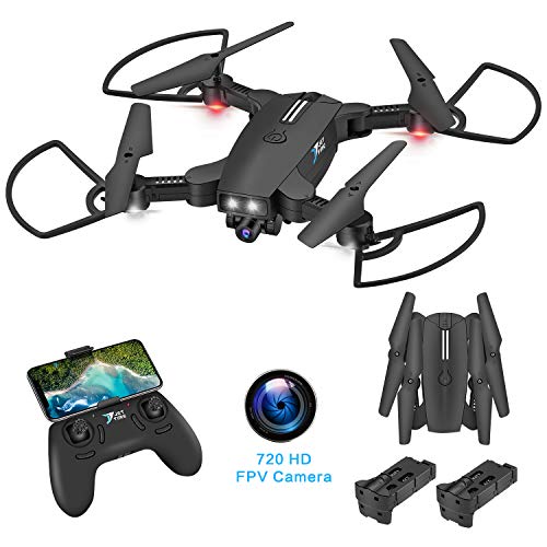 Jettime 720P Drones with Camera for Adults and Kids with Trajectory Flight,2 Lipo Batteries,360Â° Flip,RTH,Follow Me,Altitude Hold (SR926)