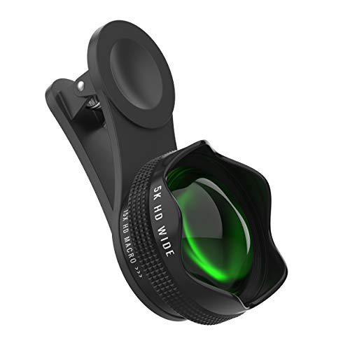 VULBUL Pro Lens Kit for iPhone, Pixel, Samsung - Premium Clip-On iPhone Camera Lens - HD Macro and Wide Angle Lens with Travel Case