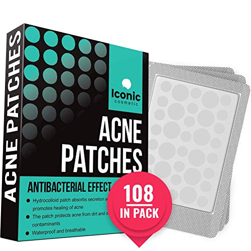 Book Cover Acne Pimple Healing Patch - Absorbing Cover, Invisible, Blemish Spot, Hydrocolloid, Skin Treatment, Facial Stickers, Two Sizes, Blends in with skin(108 Patches)