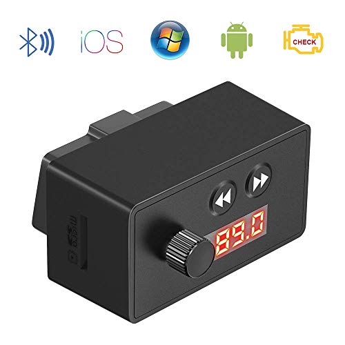 BESWILL OBD2 Scanner Bluetooth,OBD Reader Car Diagnostic Code Scanner for OBD II Protocol Cars Since 1996 Support FM&TF Card Music Playing Compatible with iOS/Android/Windows Devices