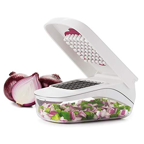 Vegetable Chopper, PowerDelux Food Chopper, Pro Simple Onion Chopper with Easy-Pour Opening, Stainless Steel Kitchen Cutter, Suitable for Onion, Potato, Tomato