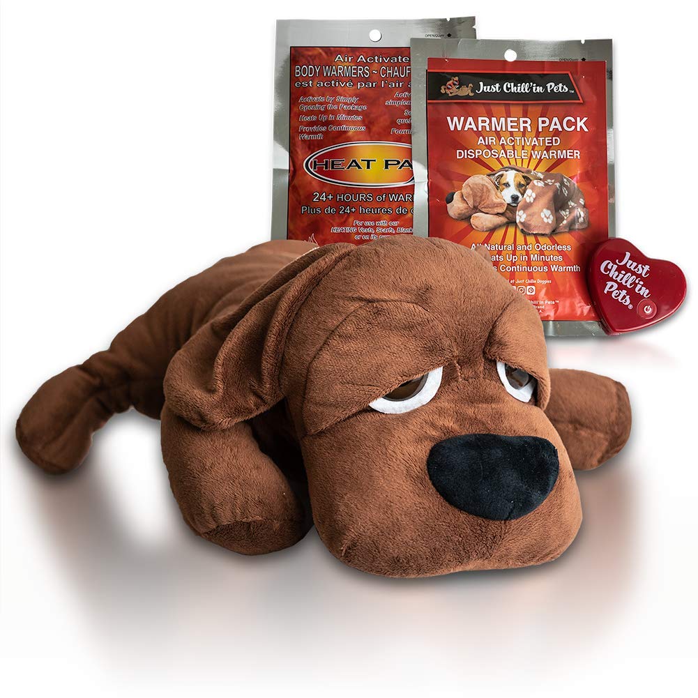 Just Chill'In Pets Heartbeat Puppy Toy for Separation Anxiety Relief - Dog Puppy Plush Toy with Heartbeat