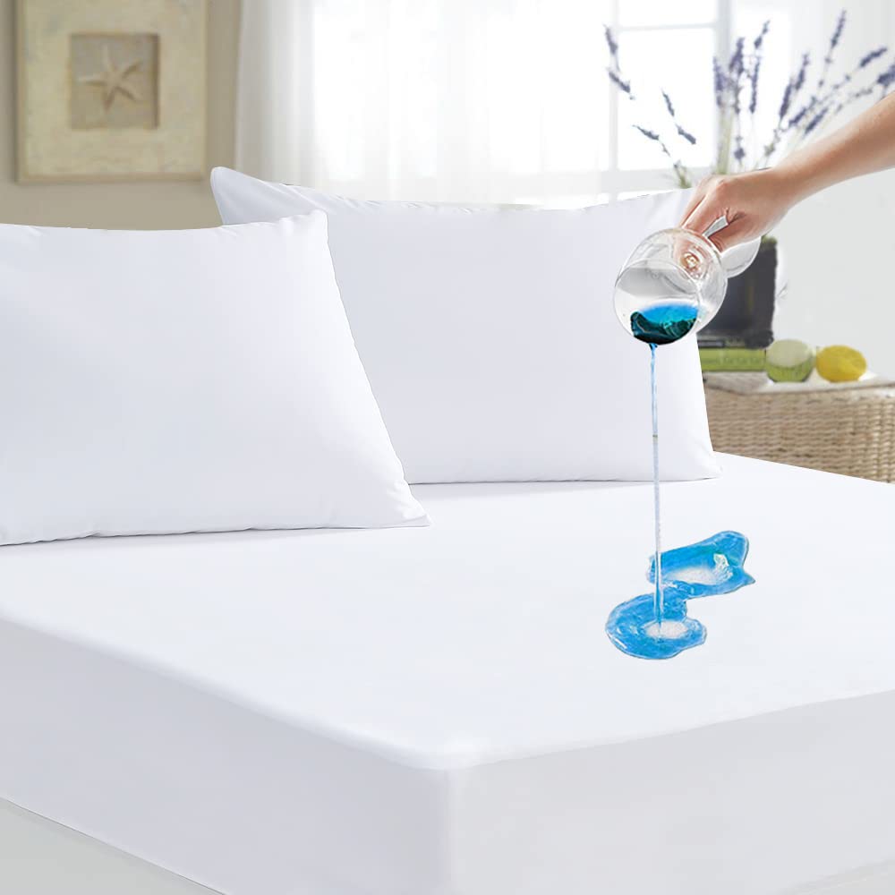 2 Pack Waterproof Breathable Mattress Protector, Twin Noiseless Premium Smooth Mattress Cover, Deep Pocket Fit Up to 18 Inches, Soft Washable Convenient Bed Cover Twin 2 PACK