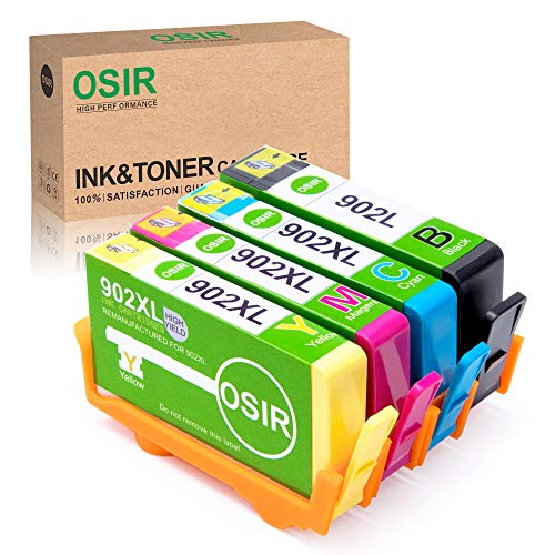 Book Cover OSIR Remanufactured Ink Cartridges Replacement for HP 902 902XL Compatible with OfficeJet Pro 6968 6978 6958 6962 6960 6970 6979 6950 6954 6975 Printer, 4-Pack (Small Black, Cyan, Magenta, Yellow)