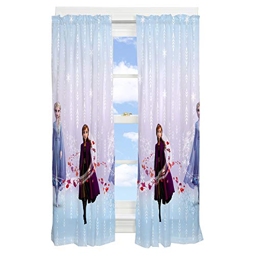 Book Cover Franco Kids Window Curtain Panels Drapes Set, 82 in x 63 in, Disney Frozen 2