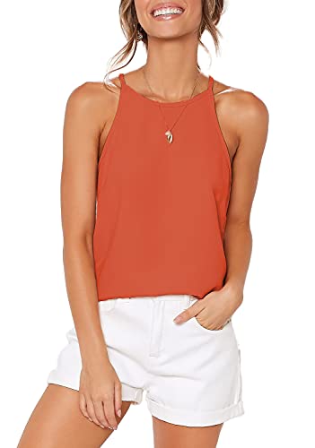 ZJCT Womens Shirts Halter Neck Racerback Tank Top Summer Casual Basic Tee Shirts