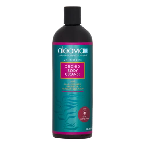Aleavia Orchid Body Cleanse – Organic & All-Natural Prebiotic Body Wash with Pure Cold-Pressed Orchid Oil – Nourish Your Skin Microbiome – 16 Oz