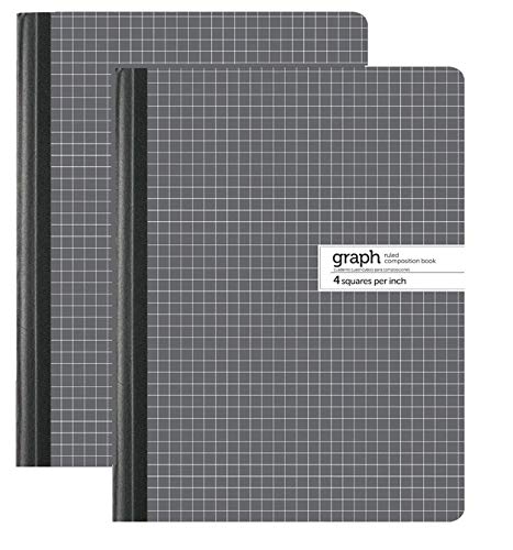 1InTheOffice Graph Composition Book, 9.75" x 7.5" Graph Paper Notebook, 100 Sheets "2 Pack"