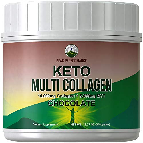 Keto Multi Collagen Protein Powder + MCT Oil Powder. Perfect 2:1 Ratio Zero Carb 10,000mg Grassfed Collagen Peptides + 5000mg MCT Oil Powders. Keto Meal Replacement Shake for Ketogenic Diet