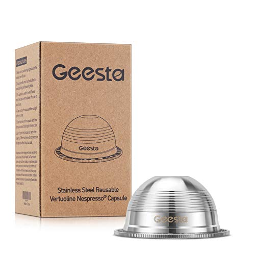 GEESTA Eco-Friendly Stainless Steel Reusable Capsule for Nespresso Vertuoline-Small Cup Size 2.5oz