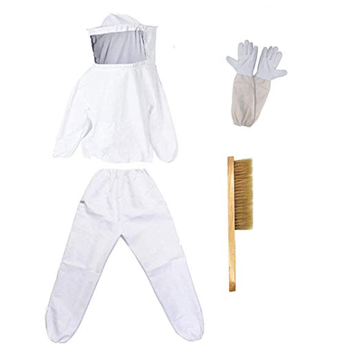Book Cover Beekeeping Supplies Suit, Bee Keeper Jacket Veil Suit & Gloves and Bee Hive Brush for Men and Women