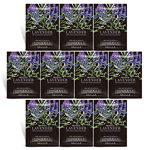 Book Cover SHILLS Lavender Hydrating Mask, Purifying, Deep Moisturizing Care, Anti-Aging Anti-Wrinkle, 8 Pack