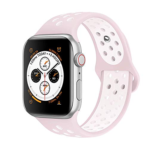 Book Cover AdMaster Bands Compatible with Apple Watch 38mm 40mm 42mm 44mm,Soft Silicone Replacement Wristband Compatible with iWatch Series 1/2/3/4