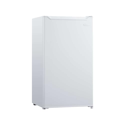 Danby DCR033B1WM 3.3 Cu.Ft. Mini Fridge, Compact Refrigerator with Chiller in Black and Stainless Steel, Mini Refrigerator for Bar, Living Room, Den, Basement, Kitchen, Dorm
