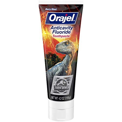Book Cover Orajel Jurassic World Berry Blast anti-cavity fluoride Toothpaste, 4.2 Oz