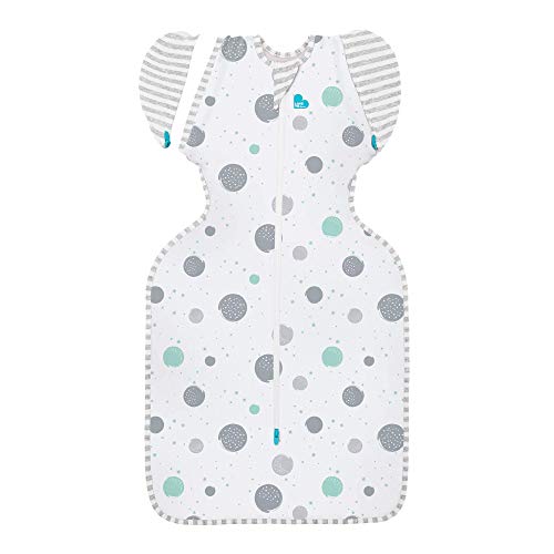 Love To Dream Swaddle UP Transition Bag Lite, White, Medium, 13-19 lbs, Patented Zip-Off Wings, Gently Help Baby Safely Transition from Being swaddled to arms Free Before Rolling Over