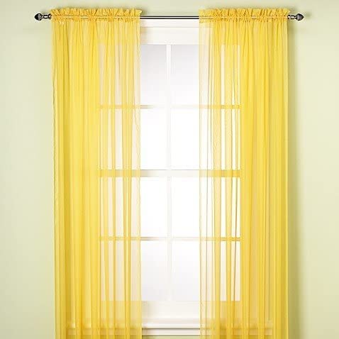 Book Cover Jasmine Linen 2PC Sheer Luxury Curtain Panel Set for Kitchen/Bedroom 84