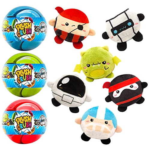 Book Cover Plush Crush - Puzzle Crush Ball, Surprise Collectible Character, Blind Bag Gift, Series 1, 3-Pack by Scentco