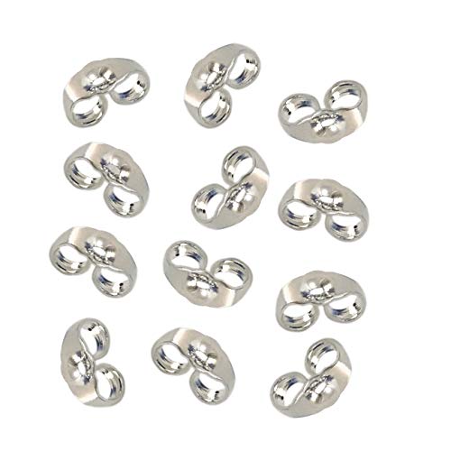 Book Cover 12pcs/6 Pairs 925 Sterling Silver Earring Backs Replacement Secure Ear Locking for Stud Earrings Ear Nut for Posts, 5x6mm