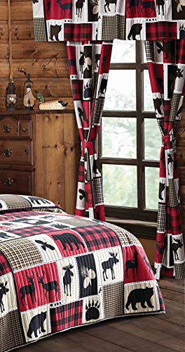 Book Cover Virah Bella Collection Lodge Life 5 Pc Curtain Set for Hunters Cabin or Rustic Lodge Teens Boys and Girls