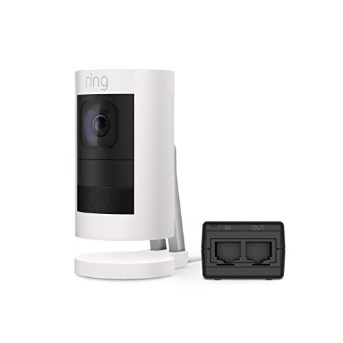 Ring Stick Up Cam Elite, Power over Ethernet HD Security Camera with Two-Way Talk, Night Vision, White, Works with Alexa