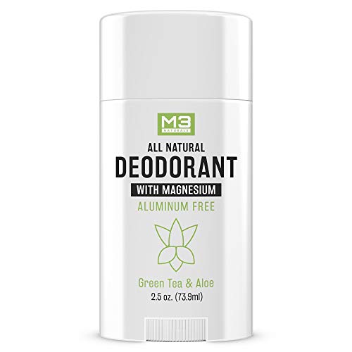 Book Cover M3 Naturals - Natural Deodorant for Women and Men - Vegan, Gluten Free, Cruelty Free - Contains Magnesium - Aluminum Free, Paraben Free, Sulfate Free - Organic Coconut Oil, Green Tea and Aloe 2.5 oz