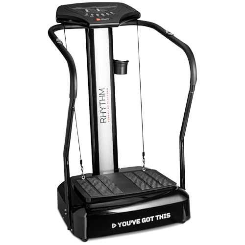 Lifepro Rhythm Vibration Plate Exercise Machine — Whole Body Vibration Platform Machine for Lymphatic Drainage with Handles, 99 Speeds & Heart Rate Monitor — Standing Vibrating Platform for Home Gym