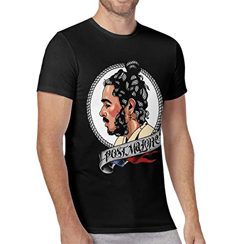 Trikahan Men's and Women's Classic Post Malone Fashion O-Neck Cotton T-Shirt Black