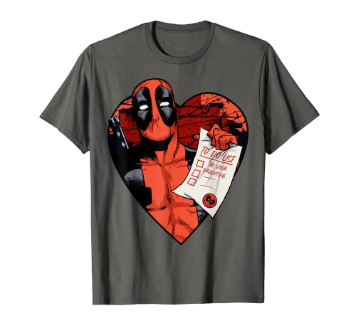 Book Cover Marvel Deadpool Valentine To Do List T-Shirt