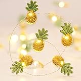 Impress Life Pineapple String Lights Tropical Themed Decoration 10ft 40LEDs Fairy Lights with Remote and Timer Battery Powered USB Plug-in for Hospitalit Party Summer Christmas Tree Bedroom Decor