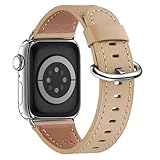 WFEAGL Compatible with Leather Apple Watch Band 41mm 40mm 38mm 42mm(series 11 10) Women, Top Grain Leather Strap Slim & Thin Replacement Wristband for iWatch Bands SE 3 2 1, Series 11 10 9 8 7 6 5 4 3 2 1