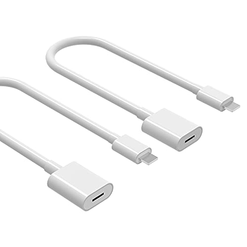 EMATETEK Cable Extension Cord Female to Male Transfer Video Audio Music Data and Power Charge. 2PCS Female to Male Extender Cable Connector Cord Made of White PVC. (1Foot / 0.3M, White)
