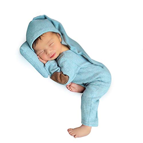 Foryora Newborn Photography Props Outfits – 2Pcs Handmade Set Baby Boy Girl (Blue)
