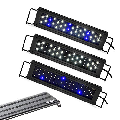 AQUANET LED Aquarium Light Color Adjustable 12" 20" 24" Fish Tank Light Marine FOWLR Blue and White (11"-16")