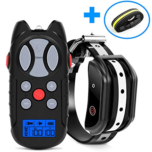 Shock Collar for Dogs, 2019 Newest Flittor Dog training Collar, Rechargeable Dog Shock Collar with Remote, 3 Modes Beep Vibration and Shock 100% Waterproof Bark Collar for Small, Medium, Large Dogs