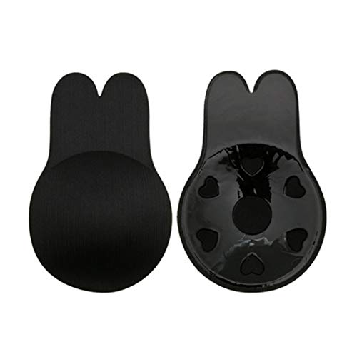 Lift Up Nippleless Covers Breast Pasties Petals Silicone Reusable Breast Lift Stickers - Black - C/D