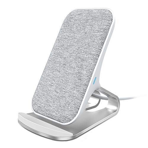 Lecone Fast Wireless Charger Fabric 10W / 7.5W / 5W Wireless Charging Stand Compatible with iPhone XR/Xs Max/Xs/X, Fast-Charging for Samsung Galaxy S10/S10+/S9/S9+ Note 9/Note 10 and More