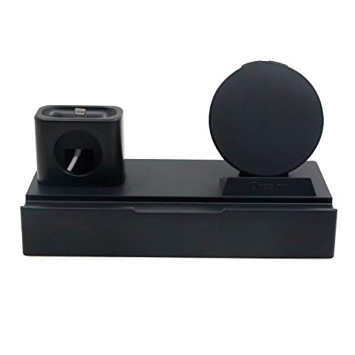 Crinding Wireless Charger Station, 8 in 1 Charging Stand for iPhone Xs Max/XR/XS, iPhone X, iPhone 8/8 Plus, Qi-Certified Charging Dock for AirPods and Apple Watch/iWatch, USB Charging Station